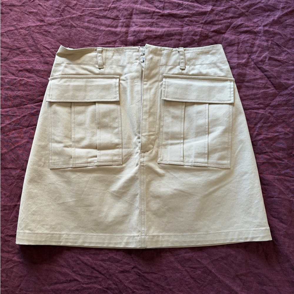 Tan Cargo Mini Skirt